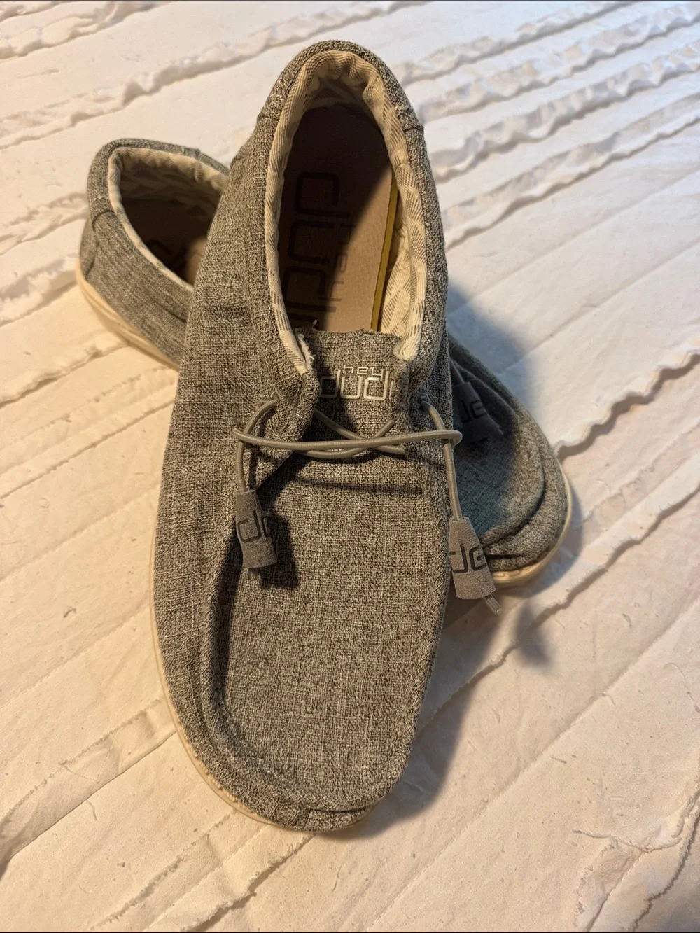 Hey Dude Wally Slip-On Shoes - Light Gray Knit